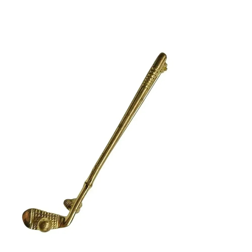 West Germany Golf Club Golf Ball Brooch Pin Gold Tone Vintage - Picture 3 of 5